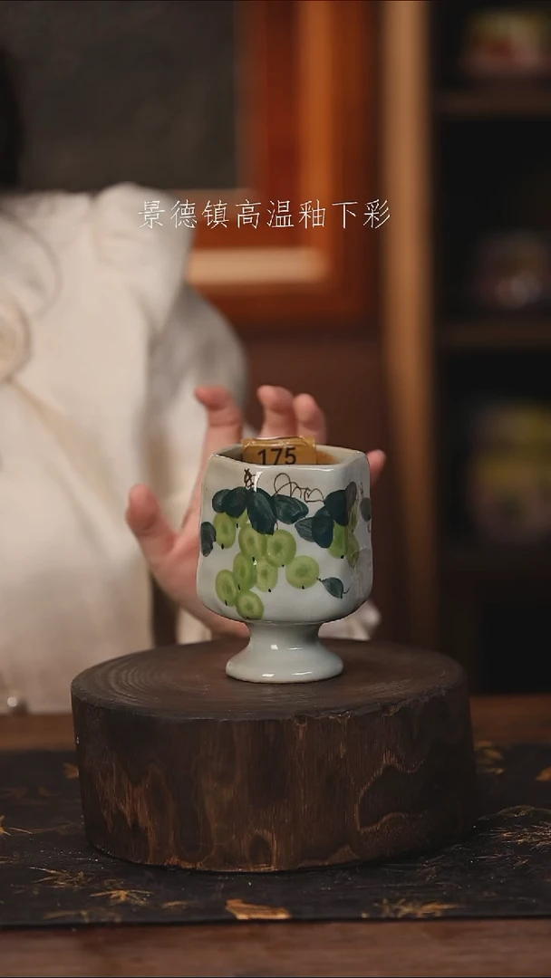 陶瓷景德镇高温釉下手绘陶瓷@L175@