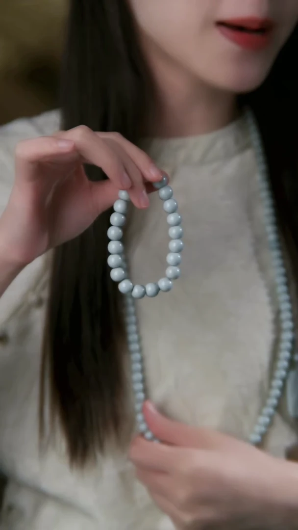 摆件C***9不开片10mm19颗汝瓷手串