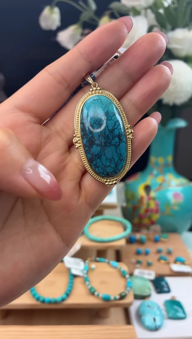 合金绿松石项链单款单件