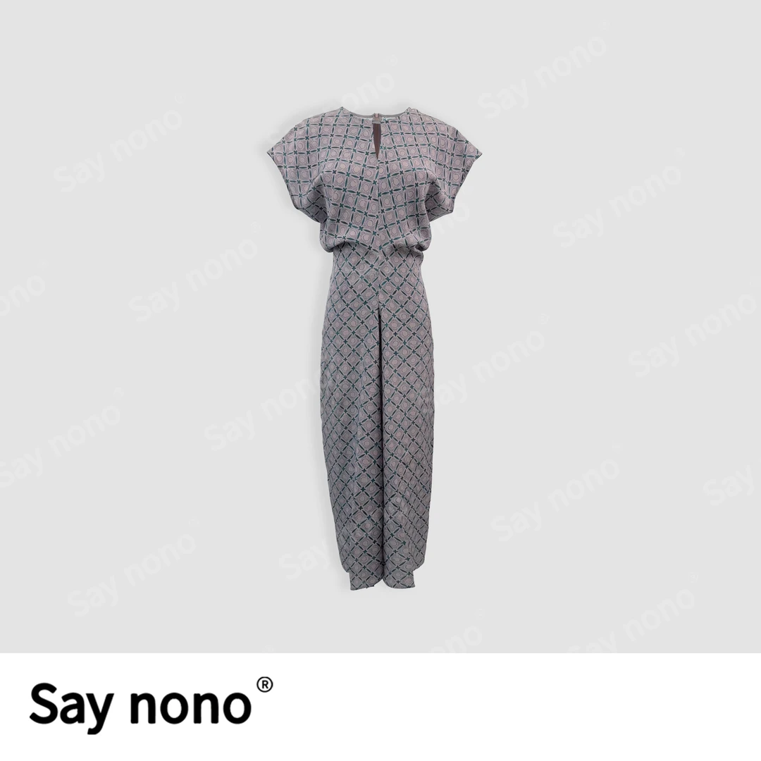 懒猫nono│Saynono春夏新款时尚显瘦百搭圆领无袖连衣裙H05137X