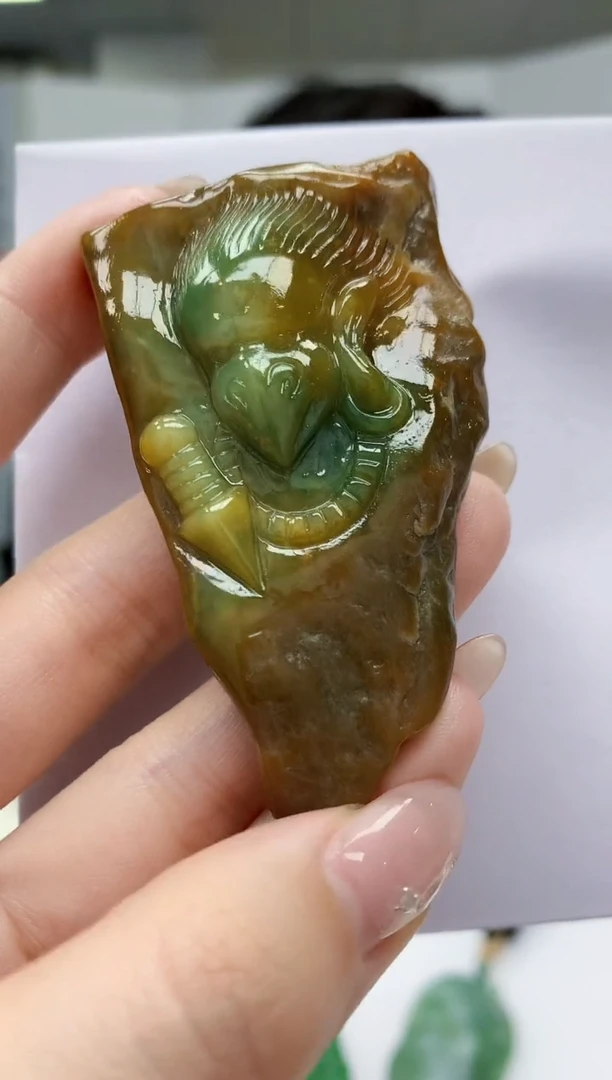 【闪购商品】定制翡翠未镶嵌5145jw-毛货挂件11