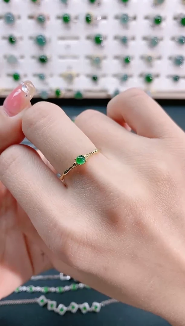 【闪购商品】翡翠戒指银S925镶嵌 天然翡翠