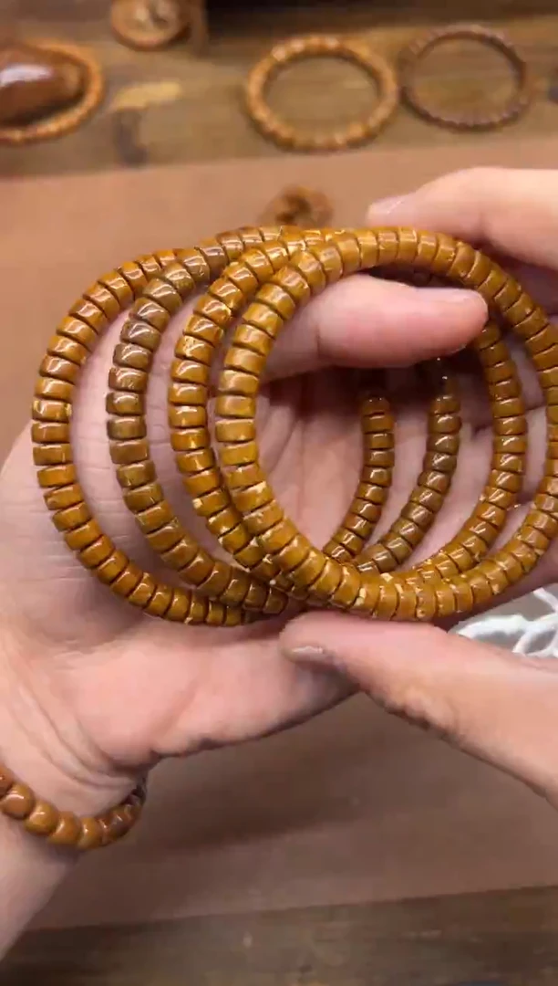 手串紫金鼠A887 黄皮实心药片4*7