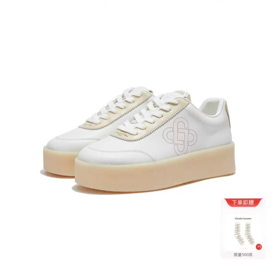 Charlie Luciano标识橡胶厚底鞋25年新款休闲徒步舒适户外平底鞋