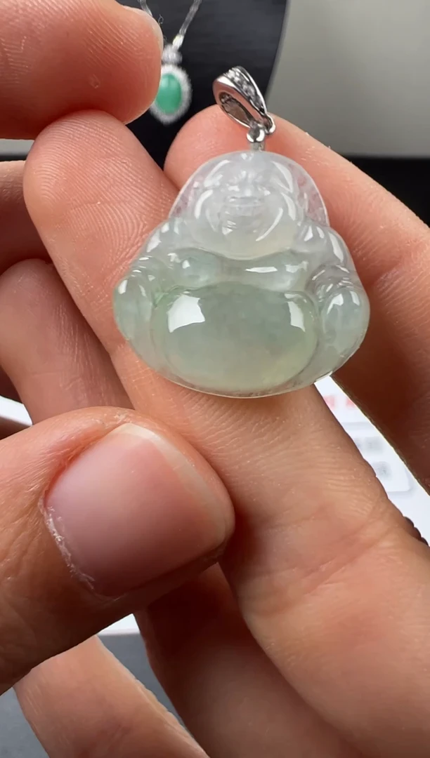 吊坠(不含链)未镶嵌翡翠天然A货翡翠 弥勒佛