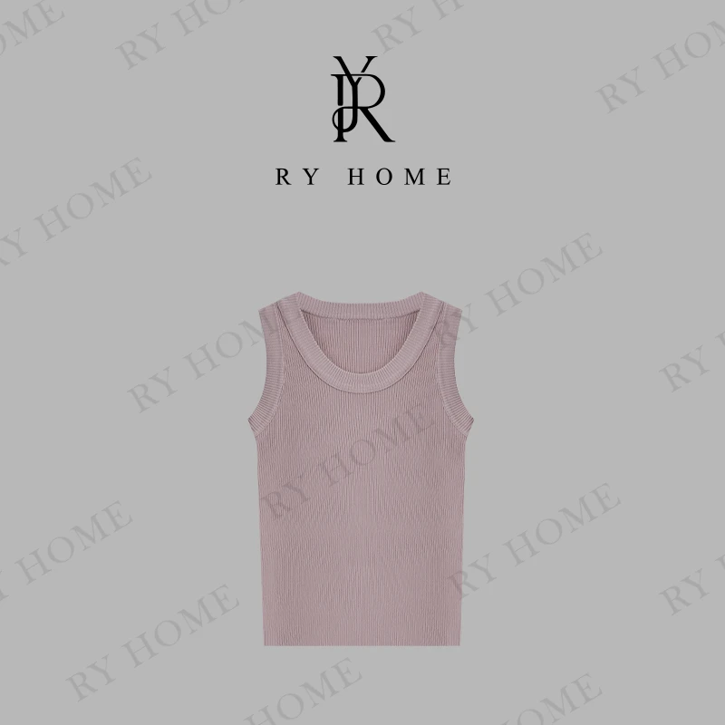 【容雨RYHOME】U领竖纹长款背心251BX0044