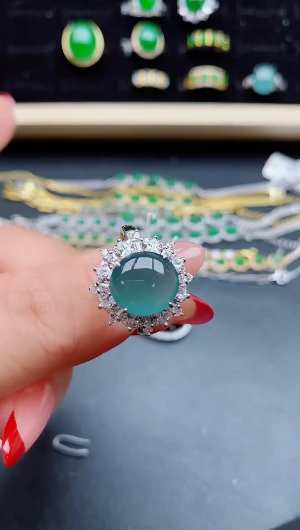 【闪购商品】翡翠戒指银S925镶嵌321321