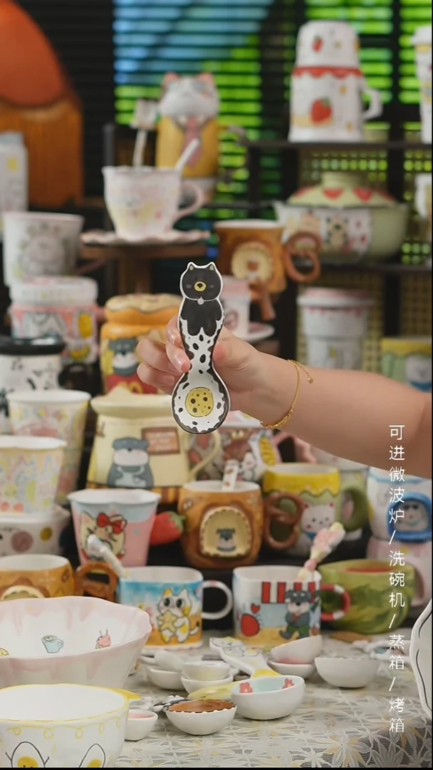 杯子景德镇高温釉下彩纯手绘创意瓷