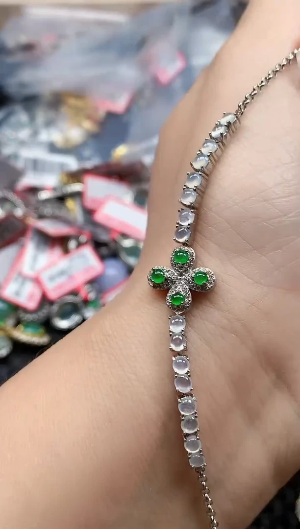 银S925镶嵌戒指翡翠天然A货缅甸翡翠