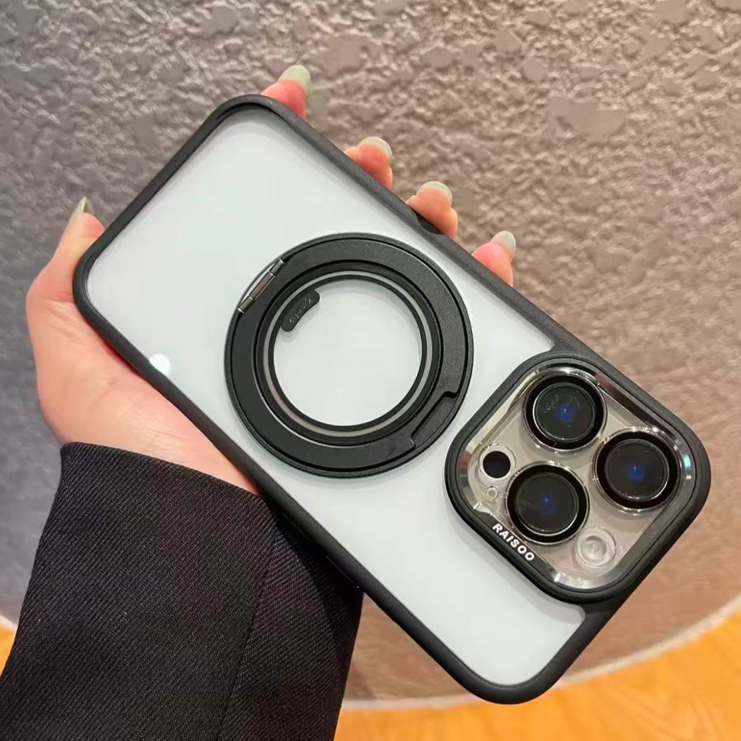 适用苹果16promax手机壳新款iPhone15pro磁吸支架14pro透明13pro