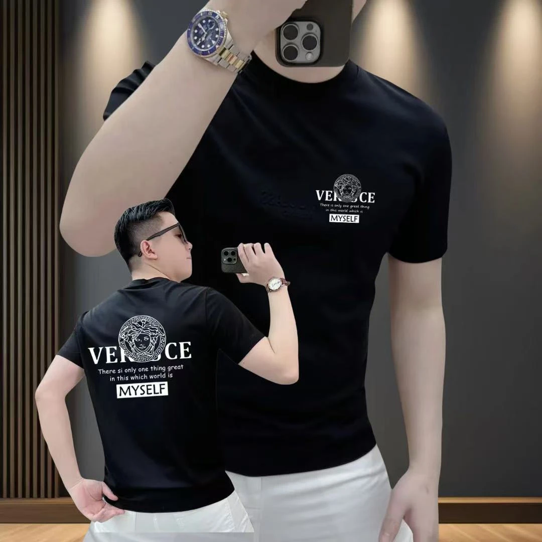 重磅260克新款短袖t恤男半袖时尚休闲简约网红轻奢港风宽松修身潮