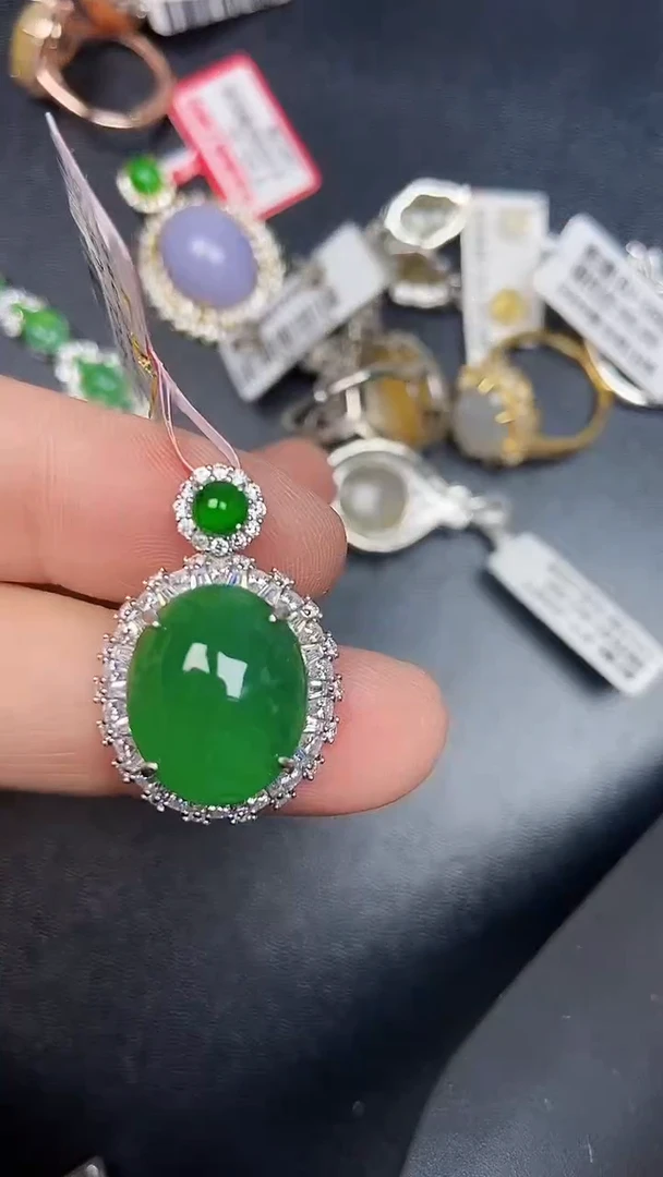 银S925镶嵌戒指翡翠3460