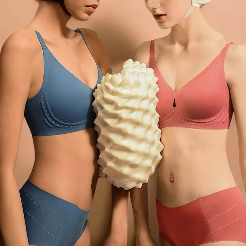 Qi[素素肌家]天然乳胶93通用内衣链接高货细肩带乳胶内衣小胸聚拢