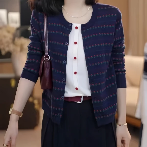 大码假两件长袖女秋季2025新款胖MM显瘦韩系减龄设计感针织衫上衣