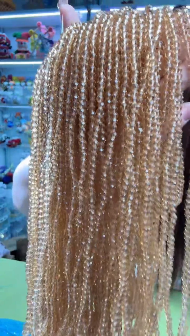 玻璃2285卡4水晶扁本色10条香槟色