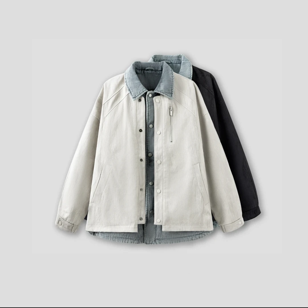 【koko】春季新款设计师版假两件水洗外套  152