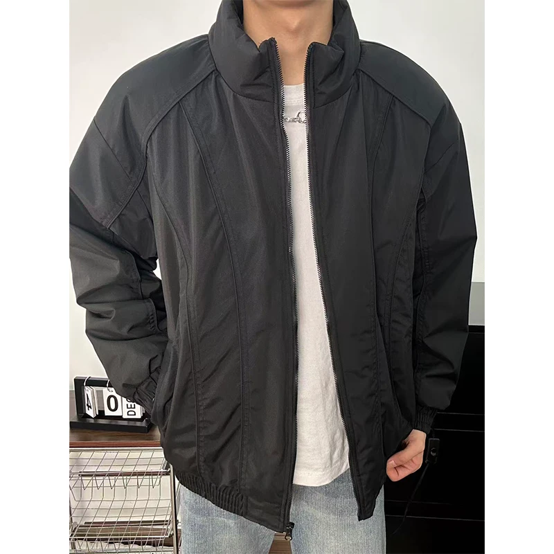 美式飞行夹克棉服男款冬季cleanfit高级感立领斜切解构棉衣外套