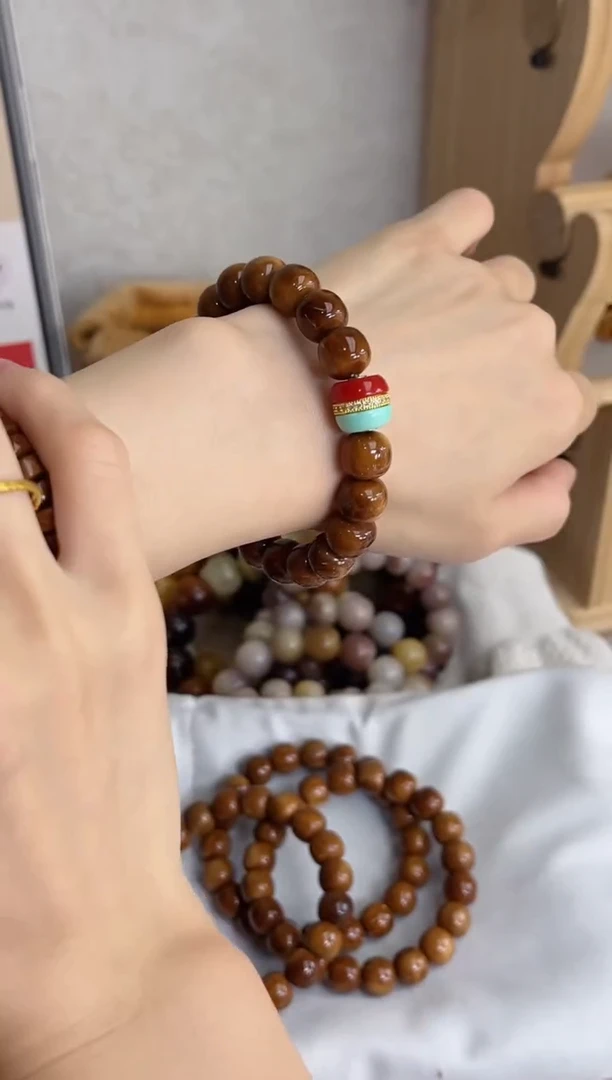 菩提根/象牙果手串库克桶珠10*11mm手串+汉堡