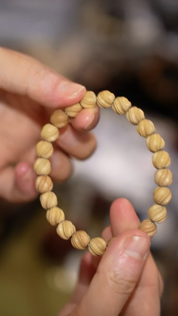檀香木手串/手链老山檀扭扭珠单圈
