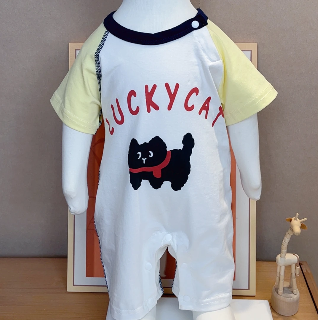 2025婴幼儿纯棉超薄透气夏季短袖爬服连体衣婴幼儿凉快好看