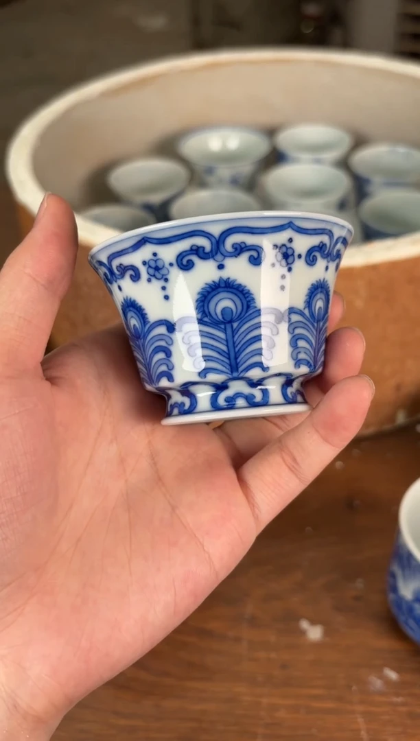 杯看山柴窑青花看山柴窑青花