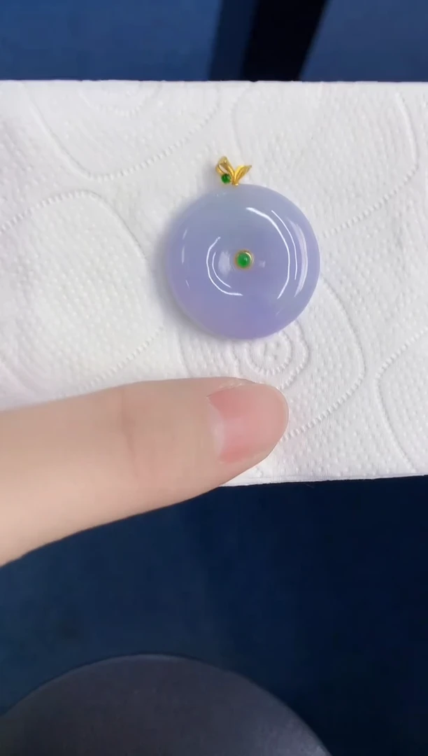 颈饰18K金镶嵌翡翠天然翡翠缅甸A货