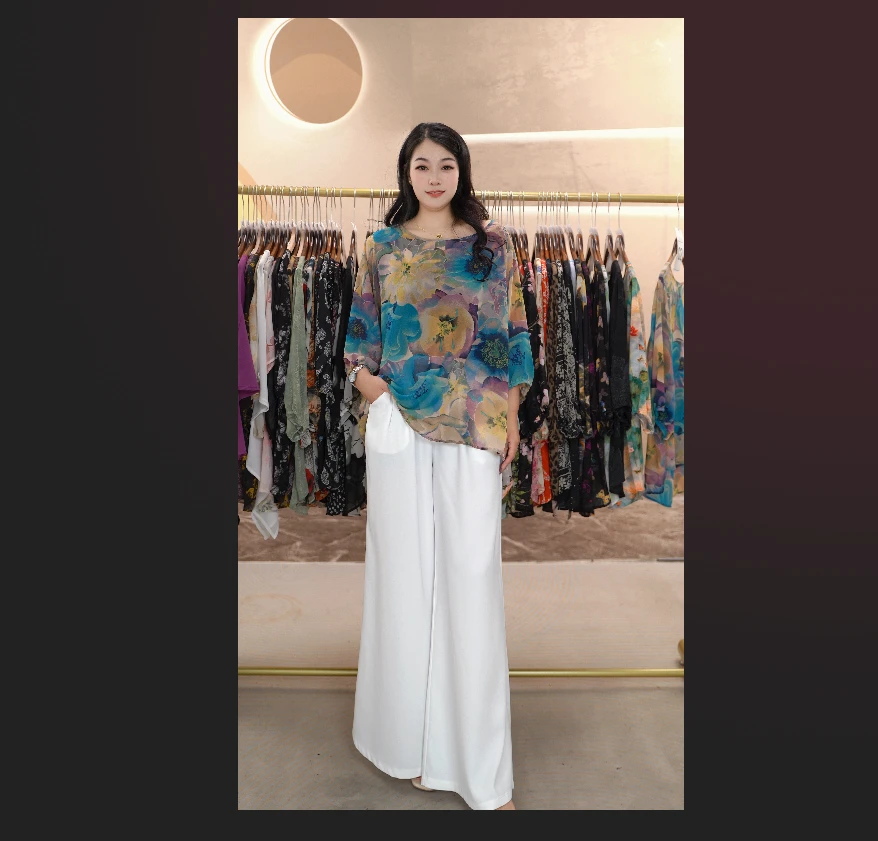 雪瑞家01-100桑蚕丝时尚高定大码上衣1