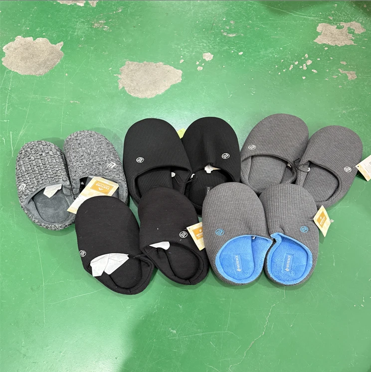 男女同款简约柔软舒适防滑纯棉保暖家居包头拖鞋