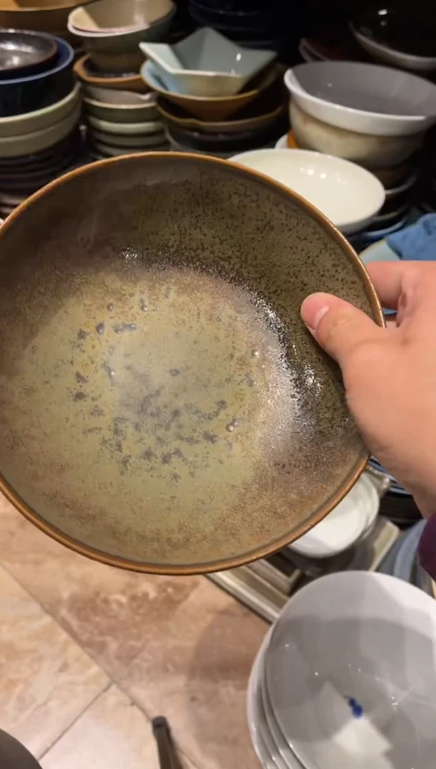 【闪购商品】瓷片643 青灰平底菜盘1个