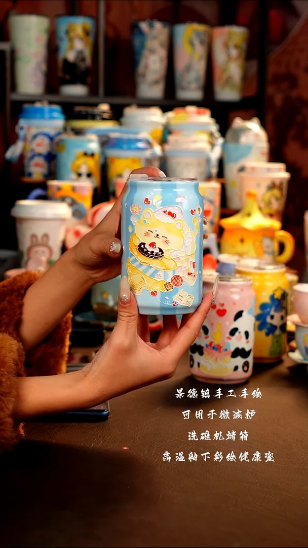 景德镇设计款手工手绘杯杯