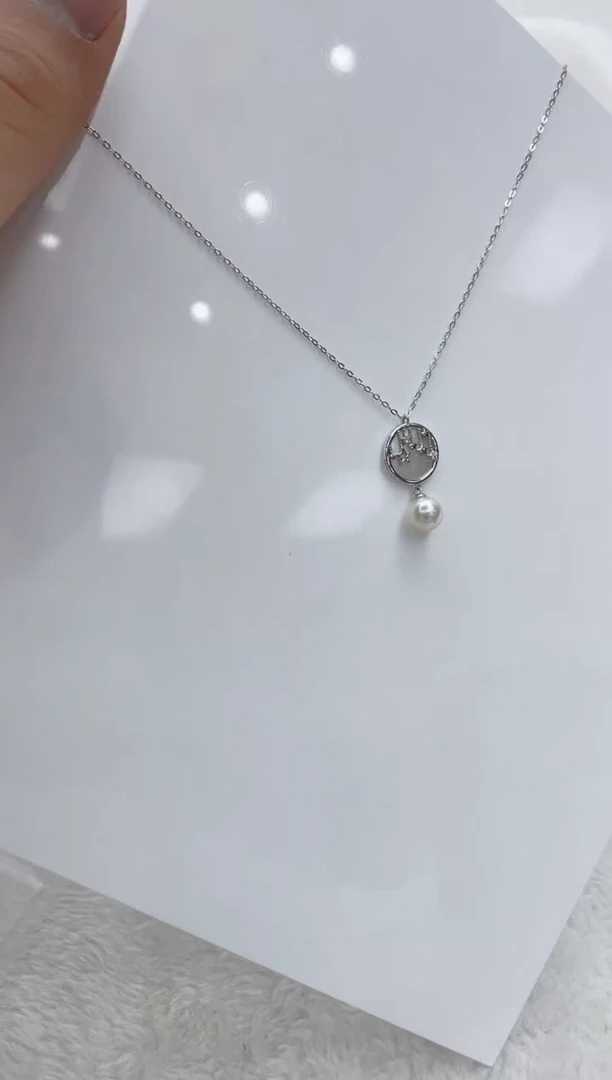 【闪购商品】海水珍珠颈饰银S925镶嵌海水珍珠项链