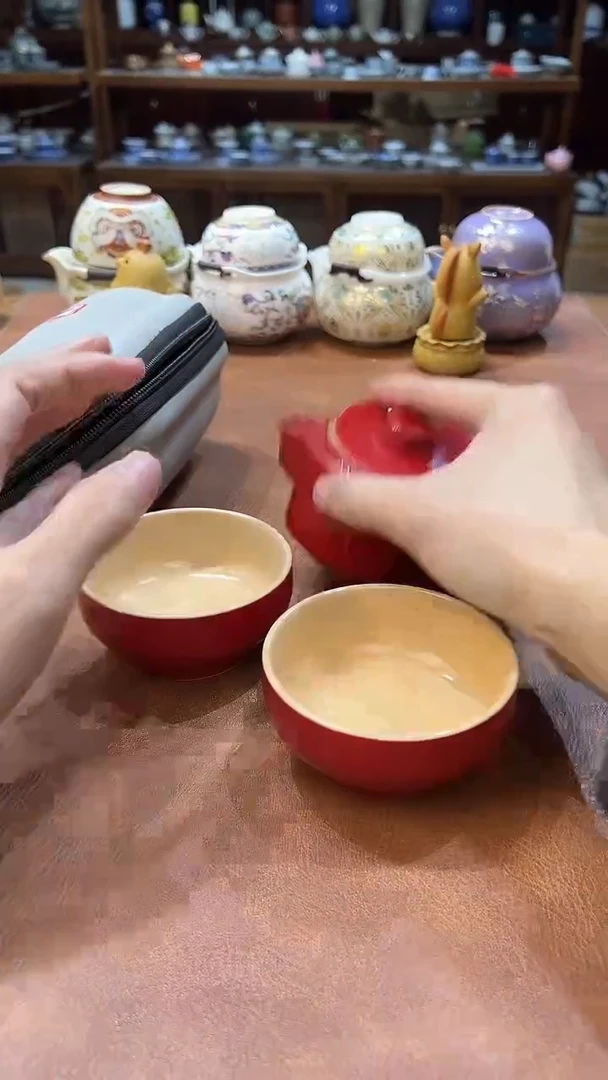 真的很便宜会开片的旅行茶具