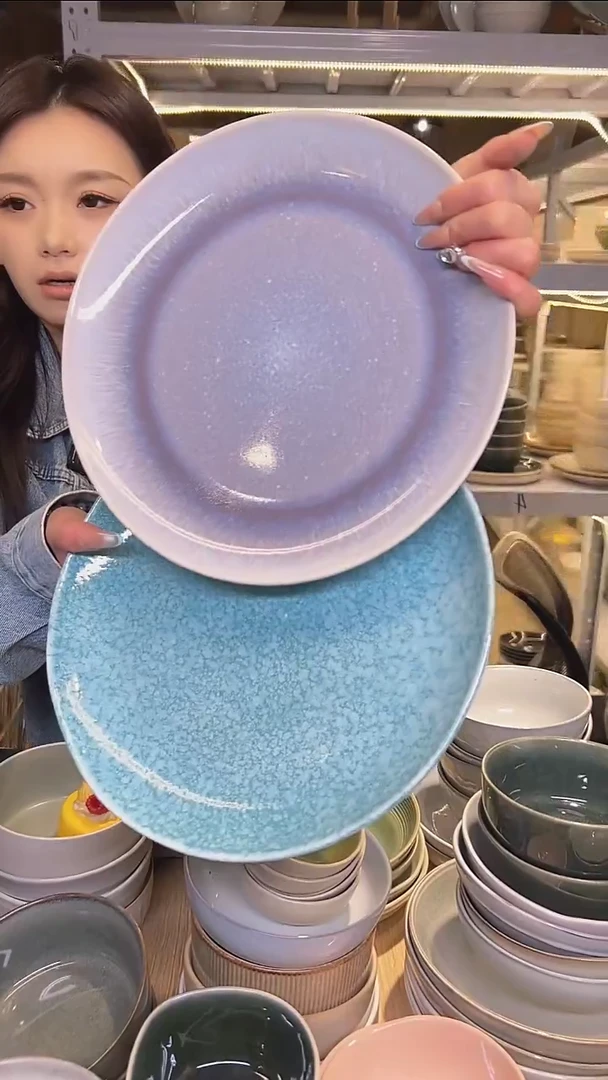 瓷201外贸尾货高温釉下彩陶瓷餐具默认微瑕