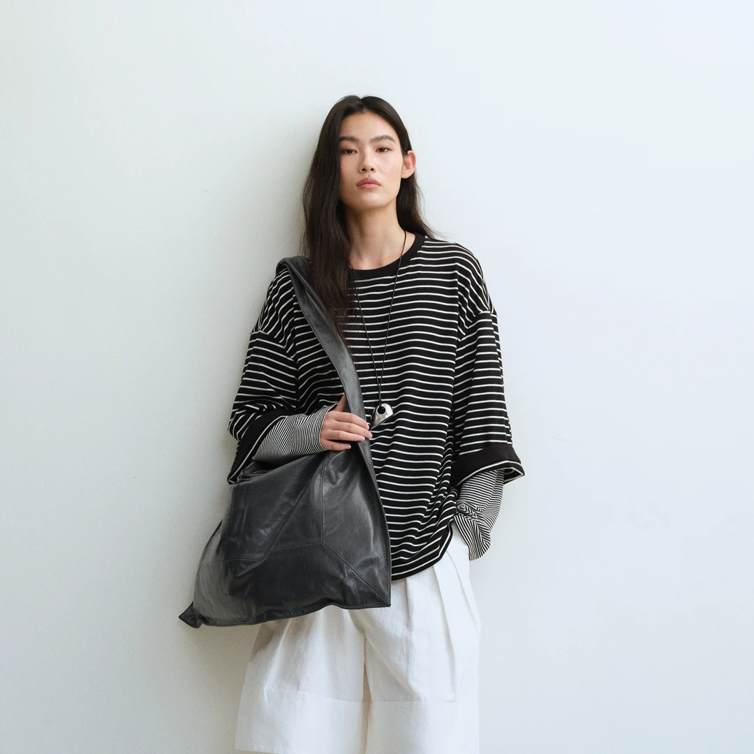 YOEYYOU袖口拼接T恤上衣