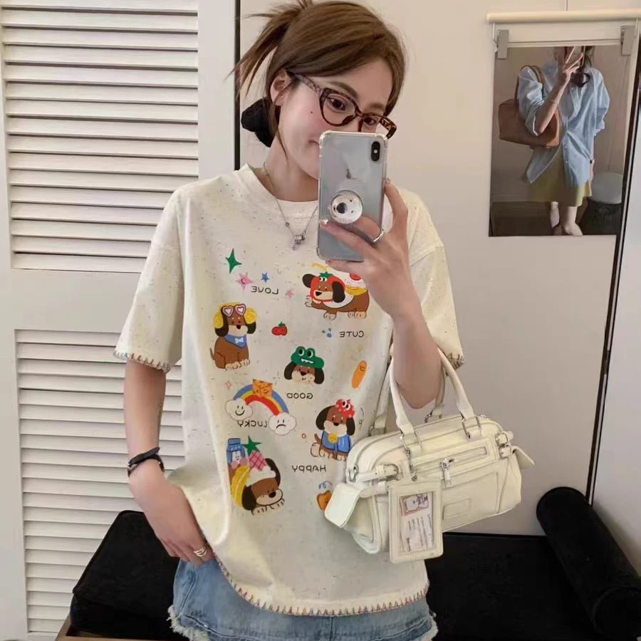 【小曹大码】中长款百搭设计感春夏时尚通勤T恤短袖-DACZ99859