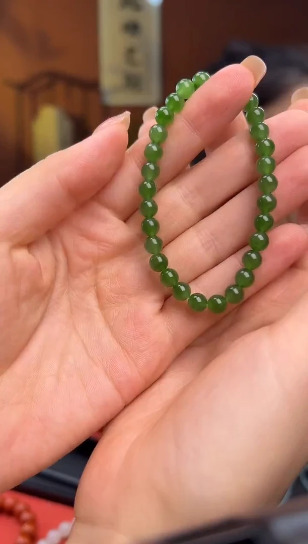 未镶嵌手串和田玉碧玉6mm
