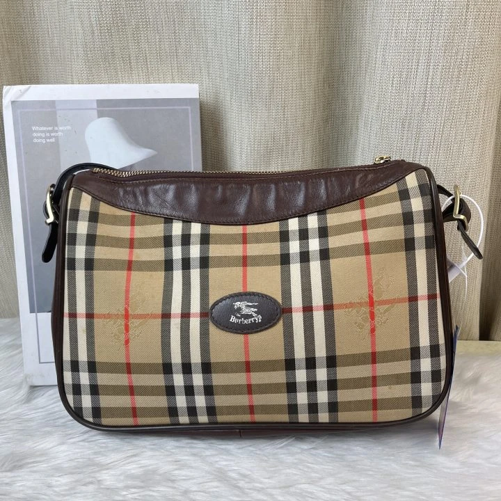 95新 BURBERRY/博柏利 格纹单肩包/F3JJ12728451/8451