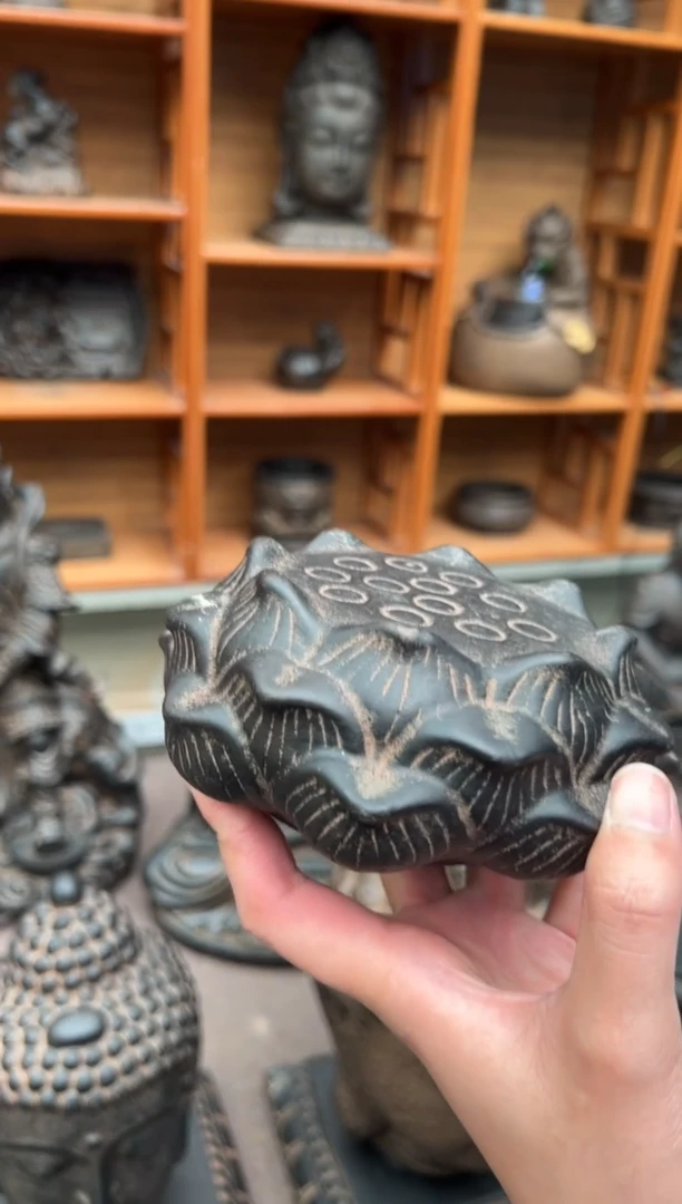 陶土【火山泥】莲蓬实心底座