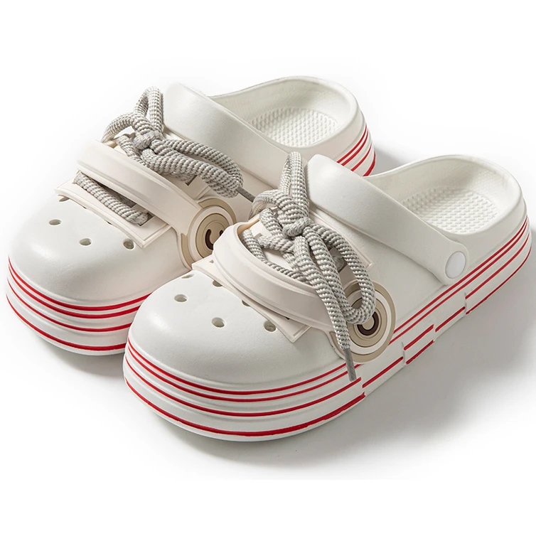 潮流鞋带款洞洞鞋透气百搭高颜值防滑不磨脚超软舒适