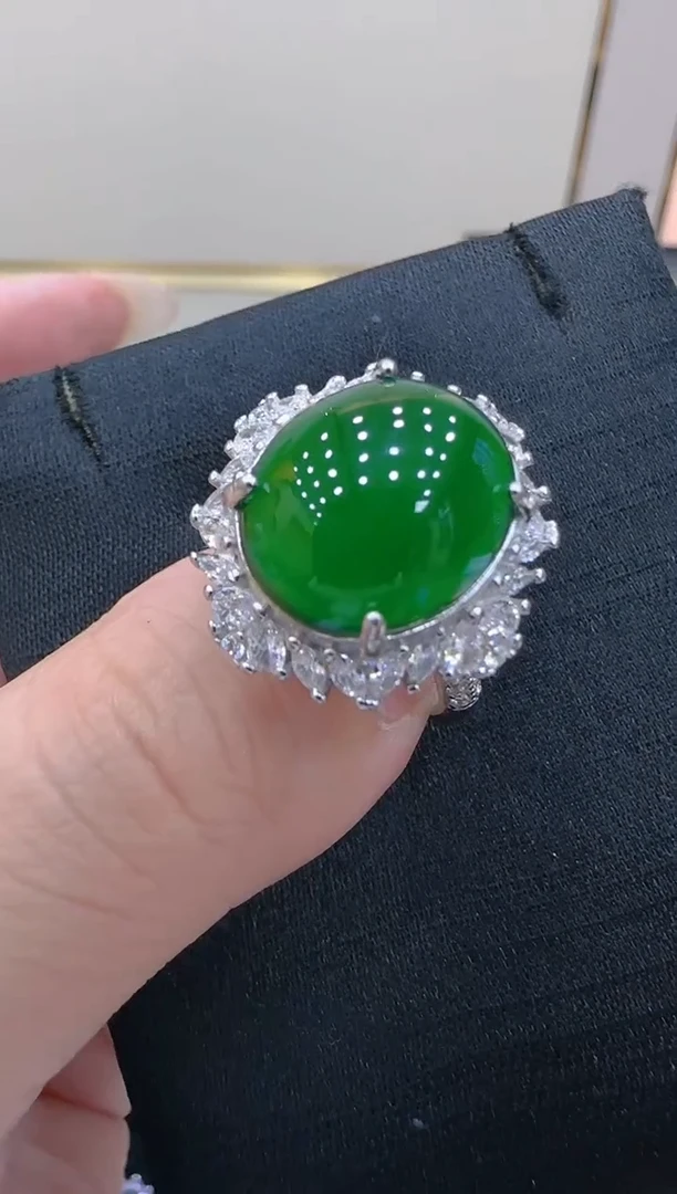 【闪购商品】翡翠戒指银S925镶嵌团购多样性发一件