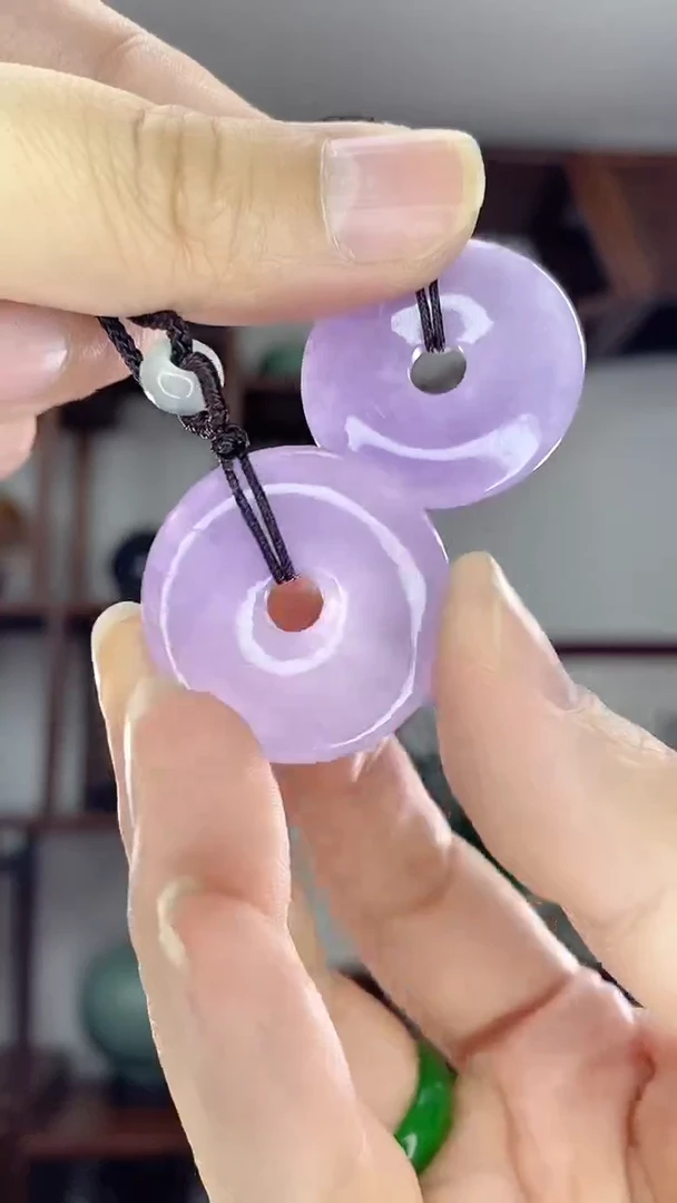 翡翠未镶嵌吊坠(赠链)多样性紫翡平安扣X12