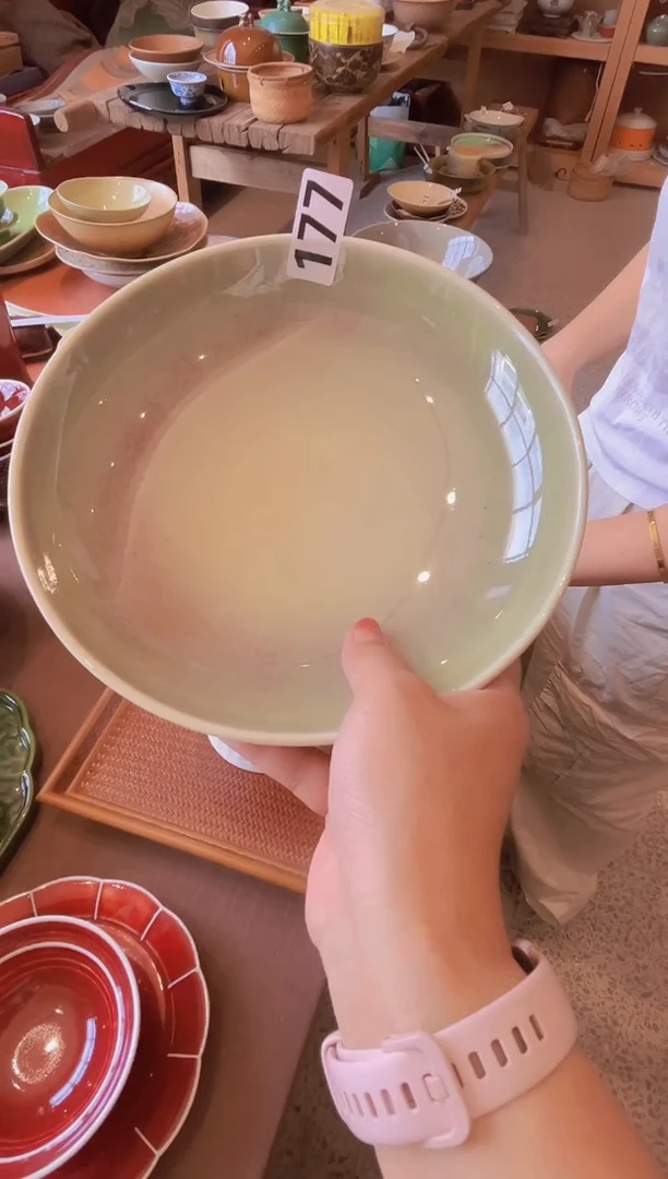 碗177窑变吸红锅盘