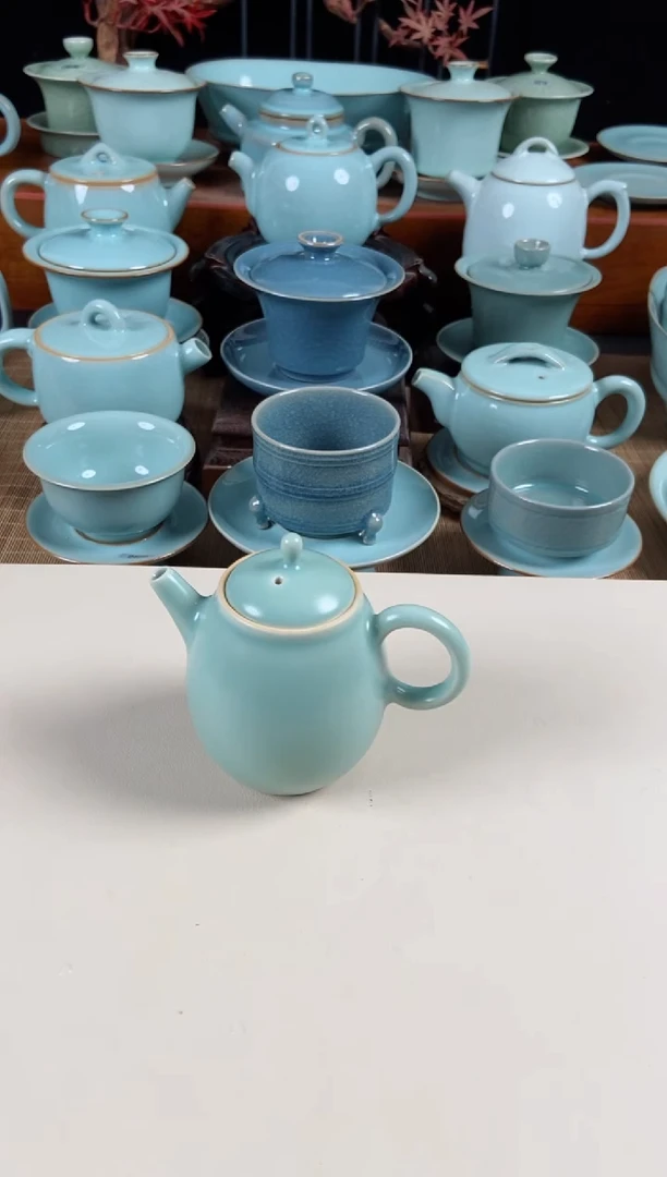 【闪购商品】其他微瑕仿古三号壶架子货150cc汝瓷茶壶