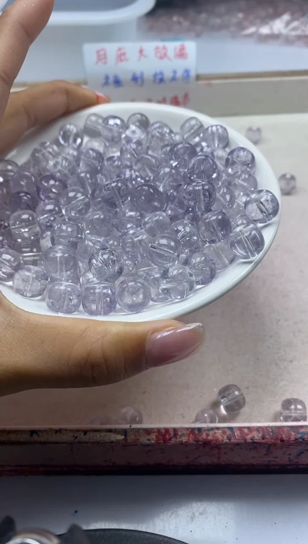 【闪购商品】水晶颈饰未镶嵌w2518紫阿塞老型10*8mm*20颗