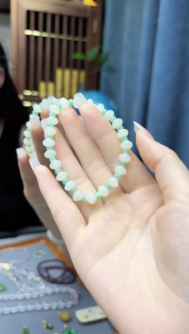 未镶嵌和田玉挂件白玉盘珠手串XZYW