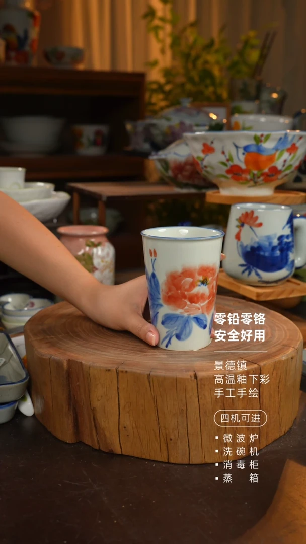 瓷1个景德镇高温瓷釉下瓷