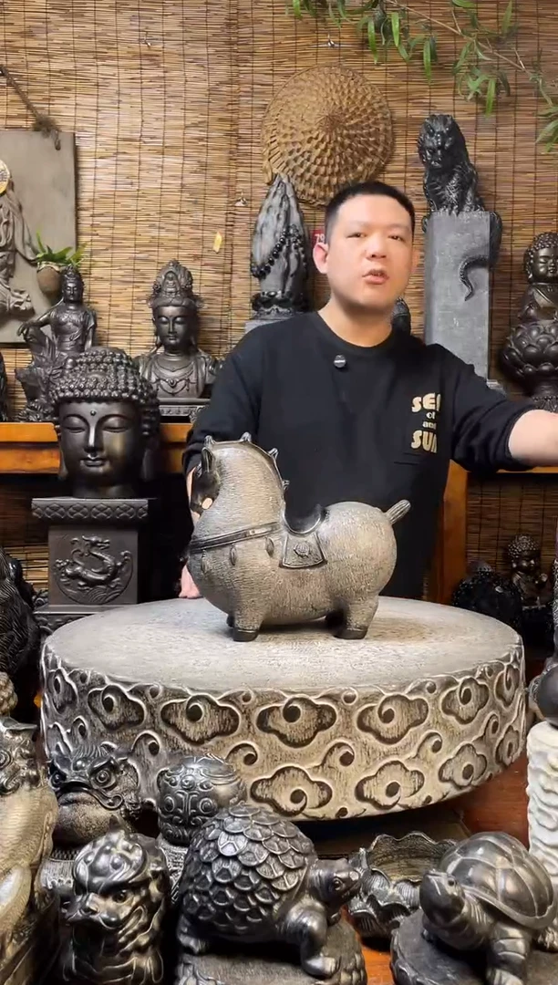 石材30唐马天然青石雕刻