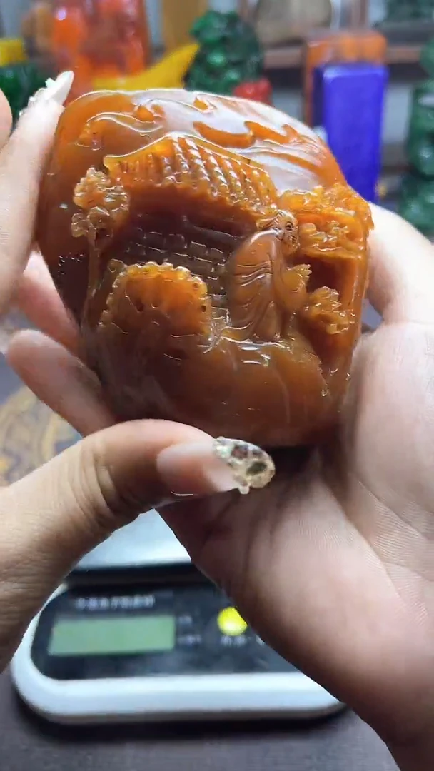 寿山石印石纯天然石料带底座
