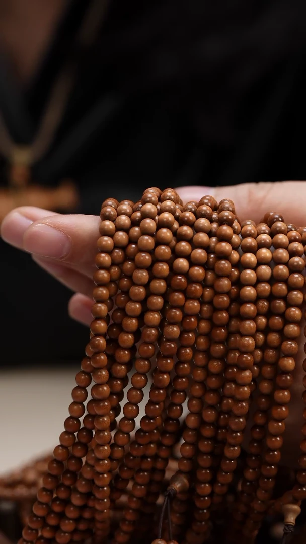檀香木手串/手链老山檀香0.5圆珠多圈108颗红肉