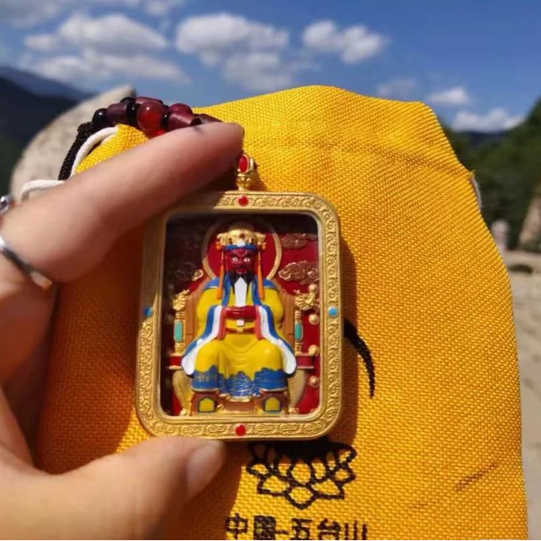 天然辰砂【五台山定制】手工彩绘龙五爷朱砂吊坠